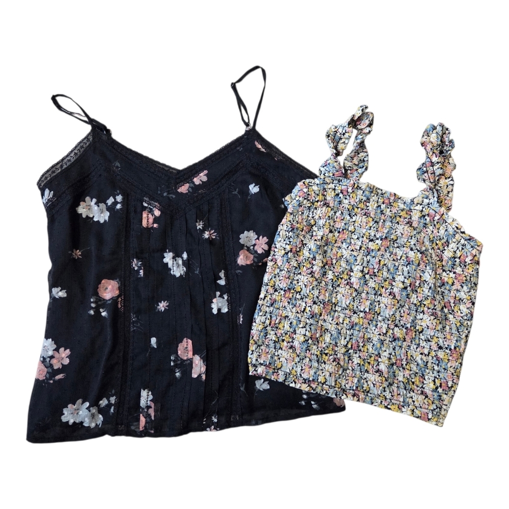 A&F Floral Laced Trim Camisole And Floral Cropped Smock Size S